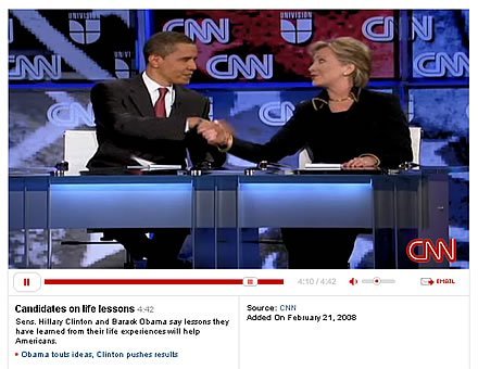 Debate entre Hillary Clinton e Barak Obama na CNN, 21.02.2008