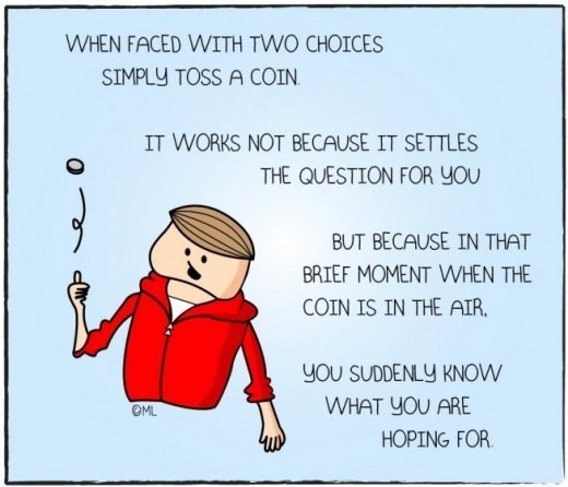 Insight: moeda (no ar) como método de decisão