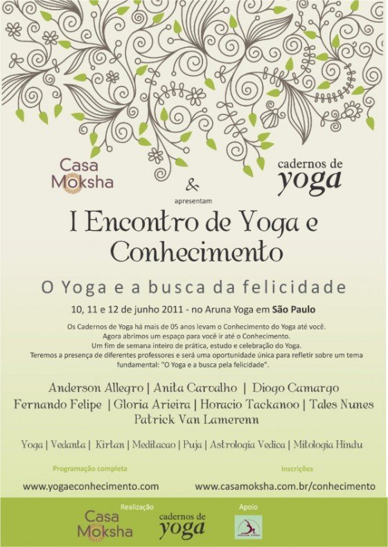 Encontro de Yoga e Conhecimento vai discutir felicidade