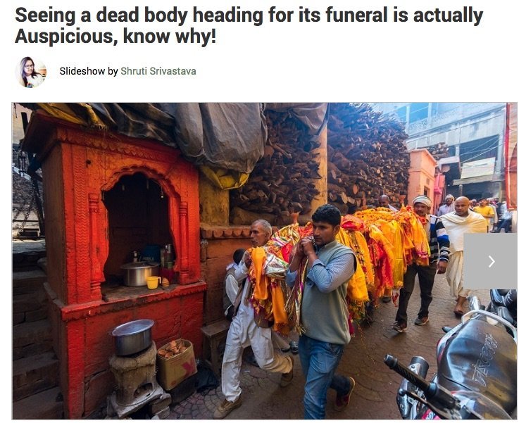 Ver um corpo indo para o funeral é auspicioso na Índia, diz um site: “saiba porque”